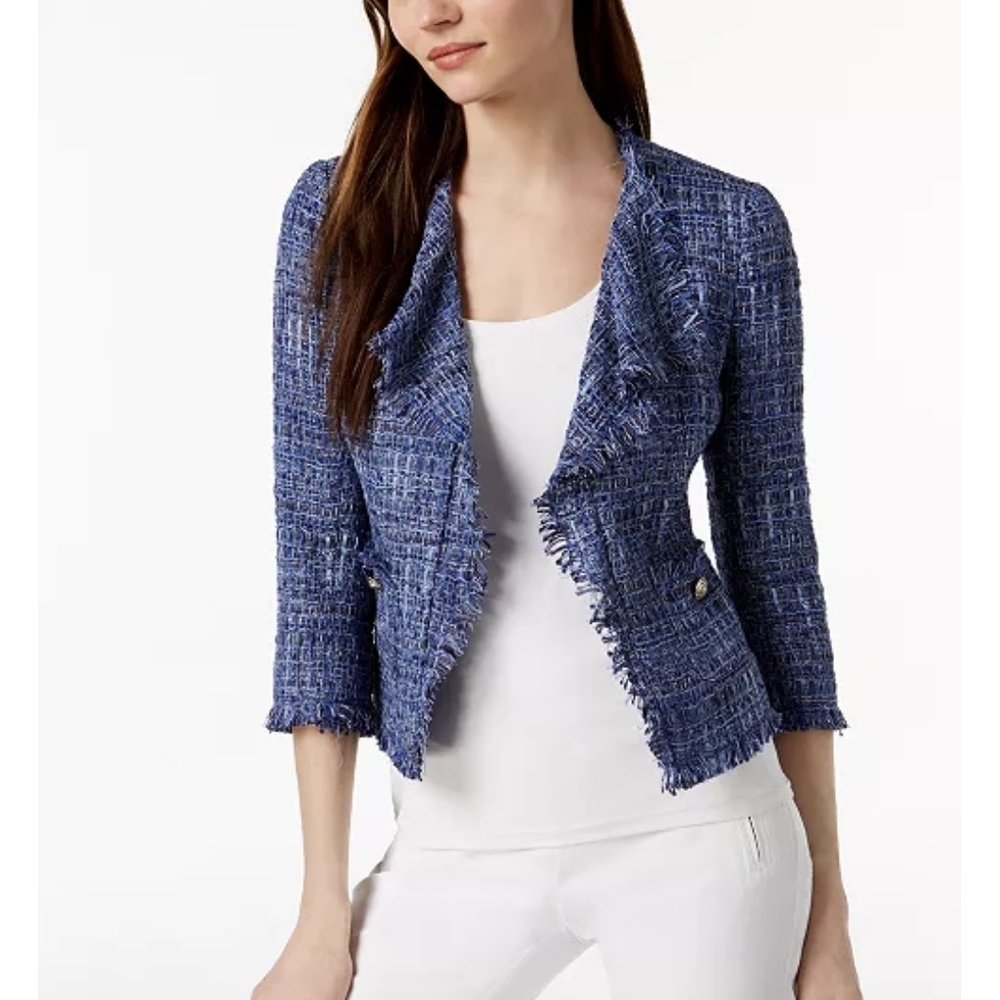 Anne Klein Blue Textured Blazer